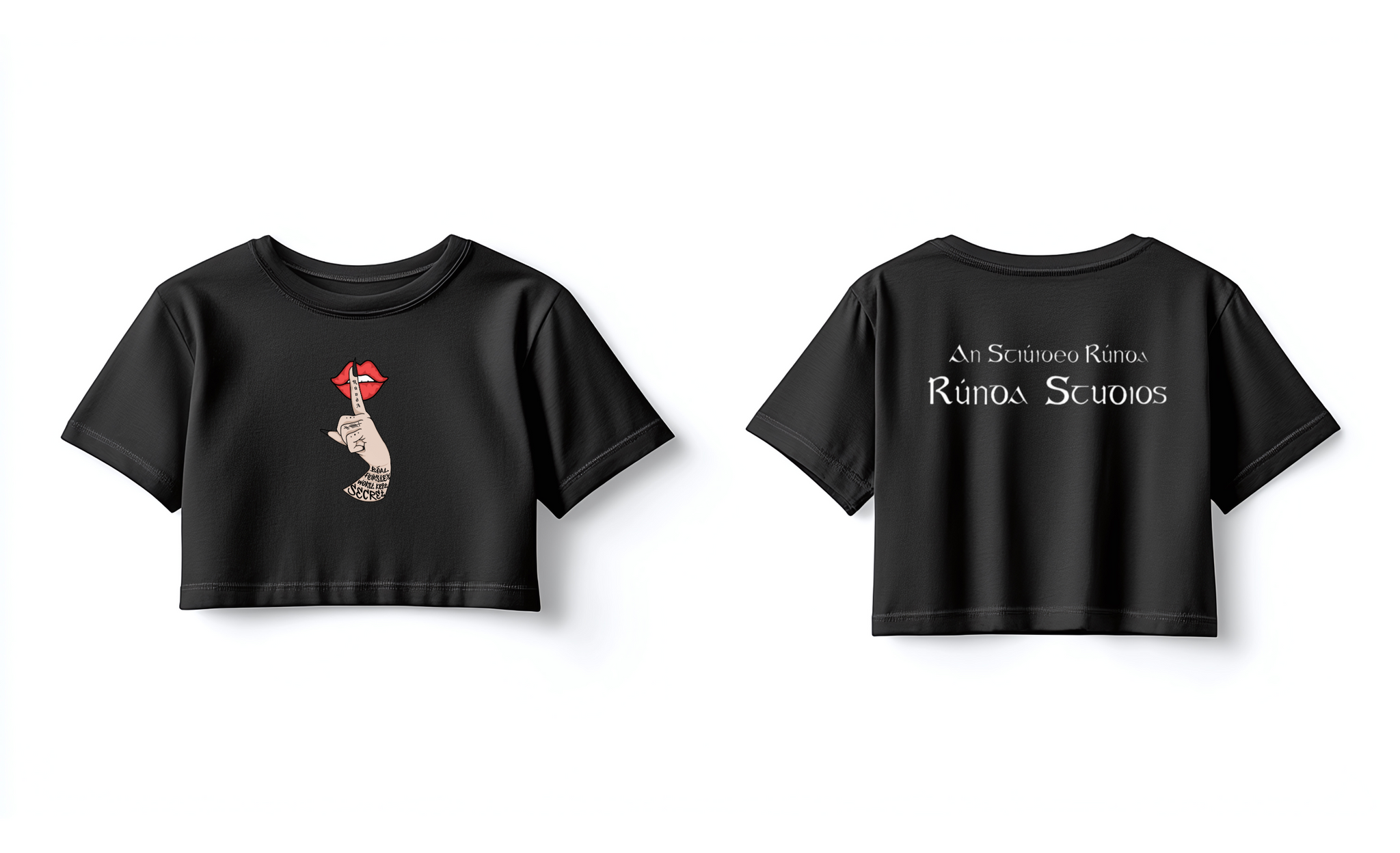 Rúnda Black Crop Top (pre-order)